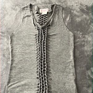 Stretchy middle cut crochet top.